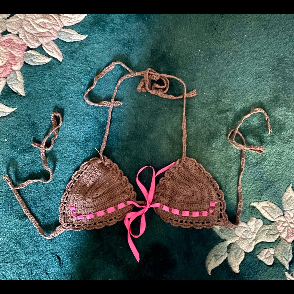Anna Kosturova/Victoria’s Secret Crochet Bikini Top